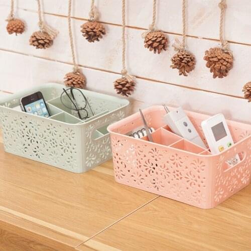 Cosmetics Desktop Storage Box Pen Holder Organizer Case 6 Slots Grids Makeup Rack Multifunction Plastic Basket F3MA