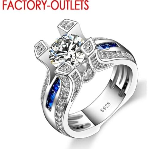 Brand New Designe White Crystal Crystal Ring Bijoux Fashion Elegant 925 Wedding Rings For Women