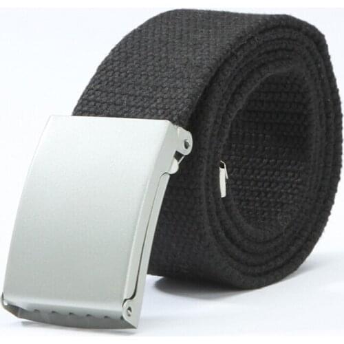The New Casual Women Belt Metal Button Canvas Unisex Belt Clothing Match Wholesale