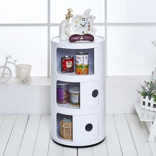 Simple modern multifunctional storage box plastic round locker bedroom storage rack makeup organizer box WJ022030