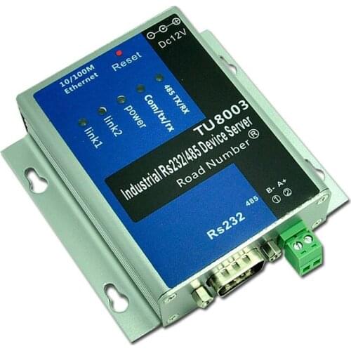 Industrial Grade Serial Device Server RS232 RS485 to Ethernet TCP Converter Server / Client UDP VCOM Modbus TCP Converter