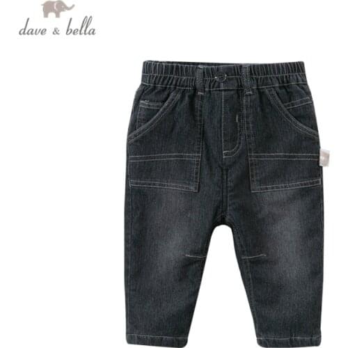 DB14890 dave bella winter baby boys pants baby fashion solid pockets trousers children high quality trousers