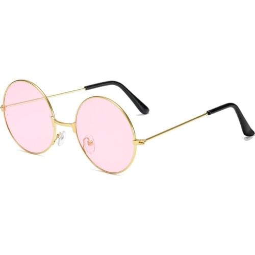 Women Sunglasses Retro Metal Round Sunglasses Men Candy Color Transparent Sun Glasses Vintage Shades Oval