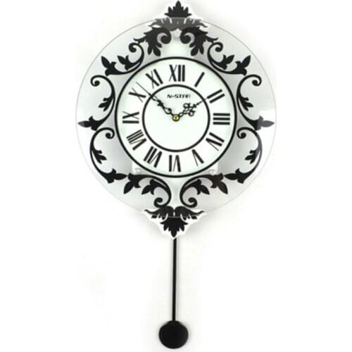 Modern European decorative Rome creative fashion clock personality Decoration Fashion Mute Swing Wall Clock 31.5*58CM