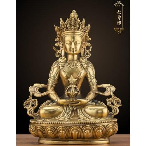 LARGE GOOD Wholesale buddha statue Asia Buddhism Buddha brass statue Tantra Amitayus CHANG SHOU RU LAI FO Buddha talisman