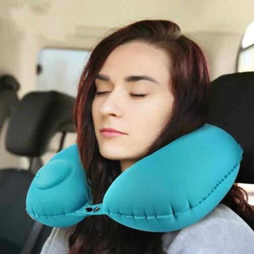 U-type pillow press inflatable pillow blowing travel plane car sleeping portable neck neck pillow