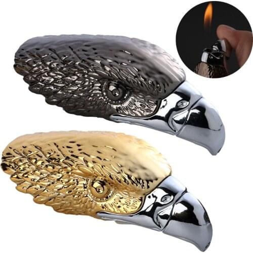 Personality Lighter Creative Eagle Head Shaped Gas Lighters Mens Cigarette Refillable Butane Igniter Home Collection