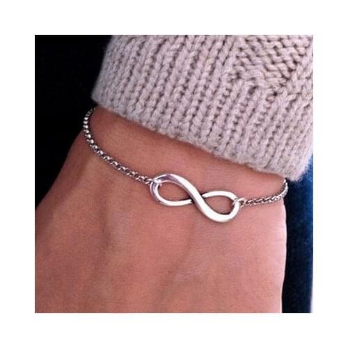 Jewelry Fashion Simple Retro Auspicious Digital Personality 8 Word Bracelet New Womens Bracelet Mens Jewelry Girl Gift Bracele