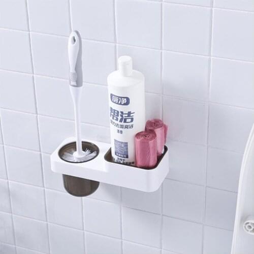 1 Set Paste Toilet Brush Set Toilet Cleaning Brush Take-in Box Creative Brush Holder Bathroom Toilet Clean Tool 420gE