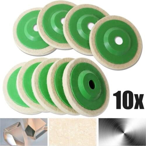 10pcs/set Round Durable Wool Buffing Pad 100mm Polishing Poly Strip Disc Paint Wheel Felt Buffer Disc Grinding Tool