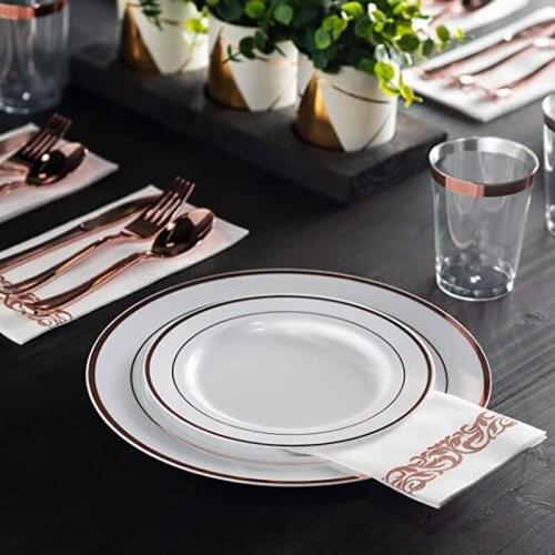 30*40cm Disposable Western Food Gold Dust-free Paper Towel High-grade Rose Gold Paper Napkin Silver Napkin Lace 10PCS