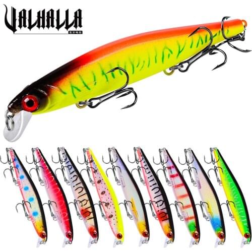 VALHALLA 12PCS Minnow Floating Fishing Baits 11cm 13g Noisy Fishing Lures Swimbaits Artificial Hard Bait Wobblers Pesca Tackle