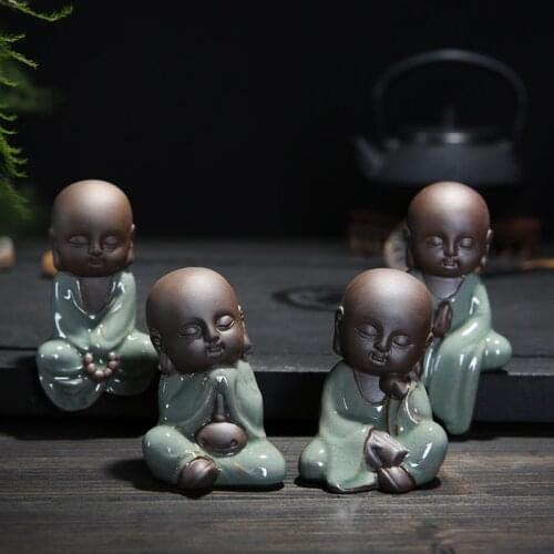 18 Style Creative Miniature Buddha Statue Cute Buddha Sands Purple Clay Tea Pet Accessories Home Decorative Ornament Figurine 27