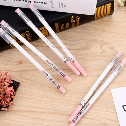 36PCS Cartoon Pink Panda Gel Pen Simple Fresh Bear Gel Pen Black Creative Black Water-based Pen Stationary