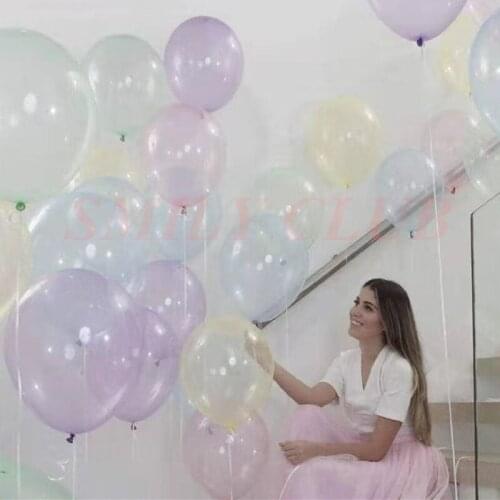 50pcs/lot Colorful Crystal Balloon 10Inch Latex Round Bobo Transparent Clear Balloons Wedding Decro Helium Inflatable Balls