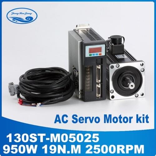 950W cnc servo kit 130ST-M05025 ac servo motor 1500rpm 6N.M ac servo drive and motor