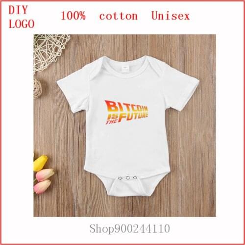 Bitcoin is the Future letter print Newborn Infant Baby Girl Boy Short Sleeve Romper Jumpsuit bodysuits baby Outfits Clothes