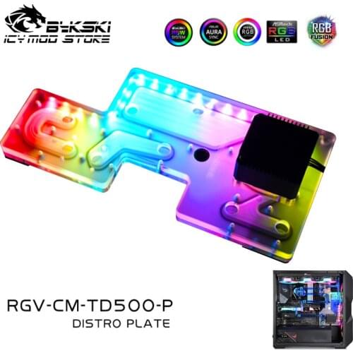 Bykski Waterway Board Reservoir Liquidcooling System Water Tank Acrylic Tranperant for Cooler Master TD500-MESH RGV-CM-TD500-P