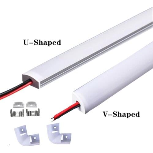 DC12V 50CM 20 inch LED aluminum slot light bar SMD5730 36LEDs V/U-shape LED rigid light bar For indoor lighting