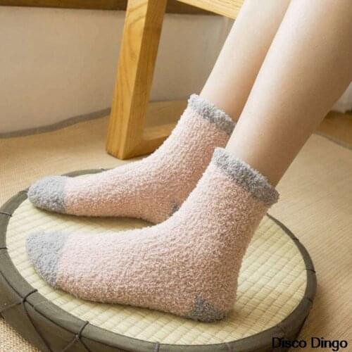 Home & Confinement Wool Socks Autumn And Winter Ladies non-slip Fleece Coral Thick Plus Velvet Sock
