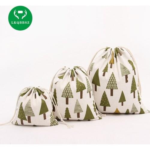 Tree print cotton canvas dust cloth bag Clothes socks/underwear shoes receive bag home Sundry kids toy storage bags
