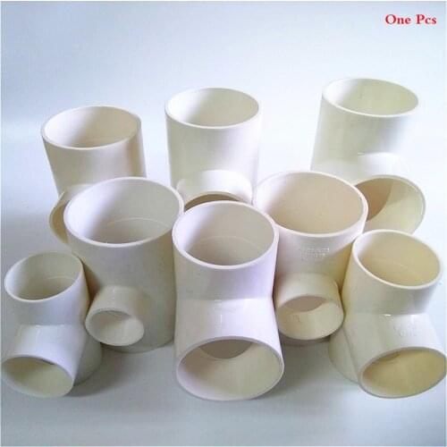 Inner diam 20-75mm PVC 90 elbow straight T piece equal tee ducting connector for duct fan ventilation fan pipe hose adapters