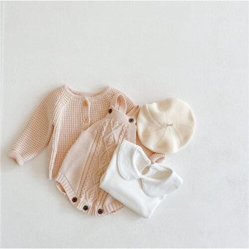 Knitted Baby Clothes Newborn Baby Romper Jumpsuit Toddler Baby Girls Boys Romper Onesie Infant Toddler Baby Knitwear Overalls
