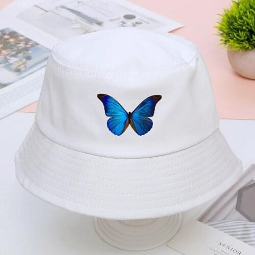 Animal Butterfly Bob Bucket Hats Summer Mens Panama Women Fisherman Hunting Hat Cotton Korean Black Caps Outdoor Sunscreen Cap