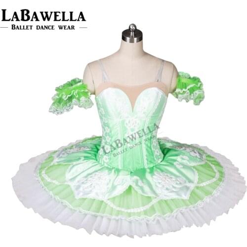 The Nucracker Variation Grass Green Competiton Woman Ballet Professional Tutu Girls Kids Pancake Tutu DressBT8985A
