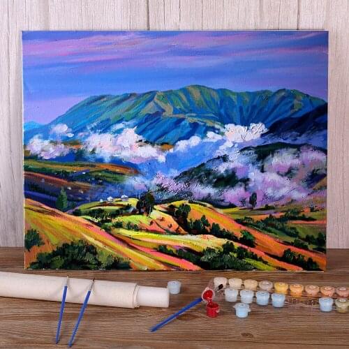 Landscape Over The Clouds Paint By Numbers Complete Kit Oil Paints 40*50 Canvas Painting Decoration For Adults Handiwork