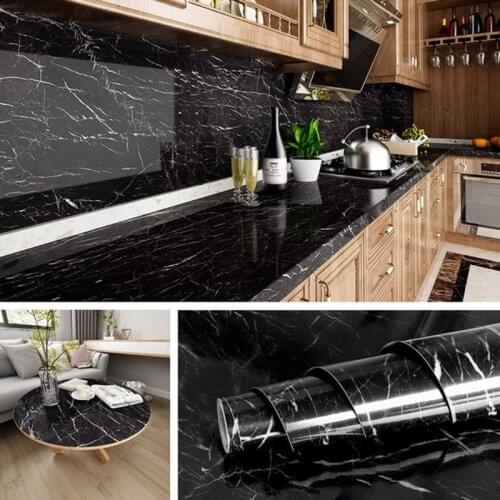 Self-adhesive Wallpaper 5m Waterproof Marble Kitchen oil oil Sticker Table Countertop Furniture Refreshing Wallpaper