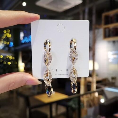 Korean Version Of Exaggerated Hollow Chain Earrings Metal Chain Simple Personality Earrings Female Temperament All-match Jewelry