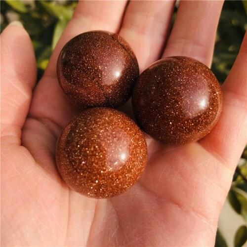 Natural gold sand ball quartz crystal ball Reiki healing crystal carving handicraft home decoration