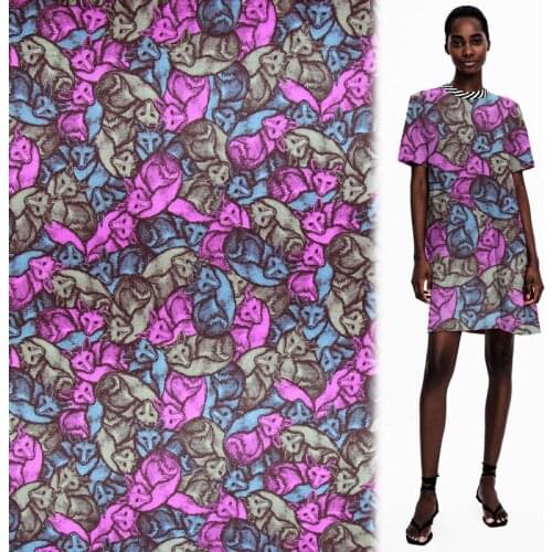 Animal design silk cotton satin fabric smoothly silk cotton blended fabric 140cm width,SCT688