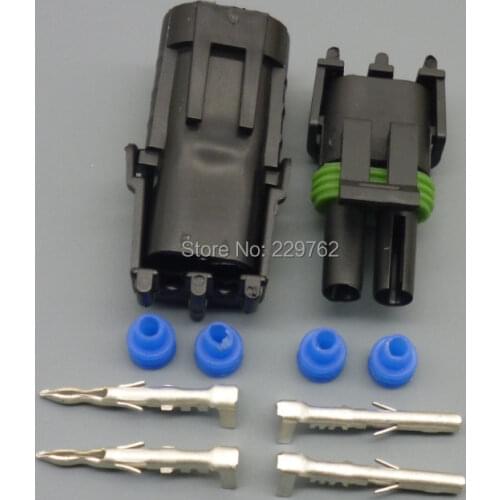Shhworldsea 2 Pin 12010973 12015792 Female Male Weather Pack Electrical 2.5 Connector Plug Sealed Wiring Automobile Connector