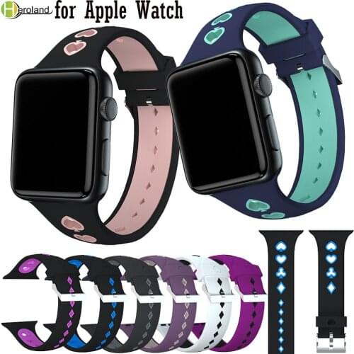 Sport soft Silicone Strap band For Apple Watch Series1 2 3 4 5 6 38mm 42mm 44mm 40mm Replacement Wristband bracelet Watch strap
