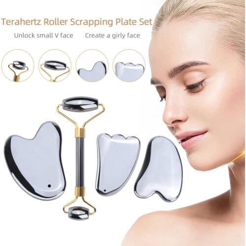Terahertz Roller Gua Sha Massager Scratch Board Face Lifting Beauty Skin Care Gouache Scraper Guasha Anti-cellulite Massage Tool