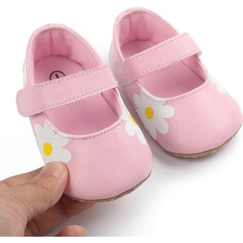 Fashion Autumn Toddler Baby Girls Boys Casual Shoes Crib Shoes Leather Floral Slip on Baby Shoes 0-18M
