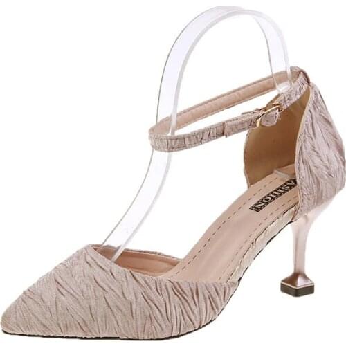 Fairy Style High Heels 2019 New Tide Shoes Womens Shoes Wild Word Buckle Stiletto Open Toe Matching Skirt Sandals