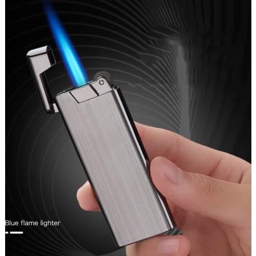 Ultra Thin Metal Gas Lighter Butane Torch Turbo Lighter 1300C Cigar Cigarette Lighters Smoking Accessories Gadgets for Men
