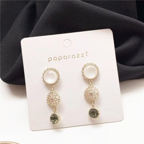 Unique Round Earrings For Women Girls Rhinestone Trendy Fashion Jewelry Pendientes Dangle S925 Pin