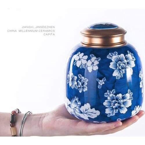 Urns For Ashes Funeral Cremation Memorials Funeral Casket Big Ceramic Cremation Urn Ashes Human Pet Vase Holder Ritual Supplies