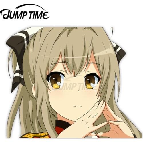 Jump Time Amagi Brilliant Park Sento Isuzu 48 Cute Anime Girl Peeker Vinyl Decal Window Waifu Car Stickers