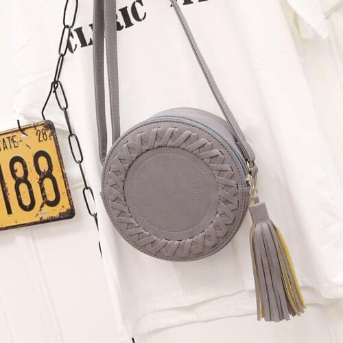 Lady Versatile Funny Bag 2021 Woman Round Casual Shoulder Bag Female Adjustable Braided Tassel Small Round Bag