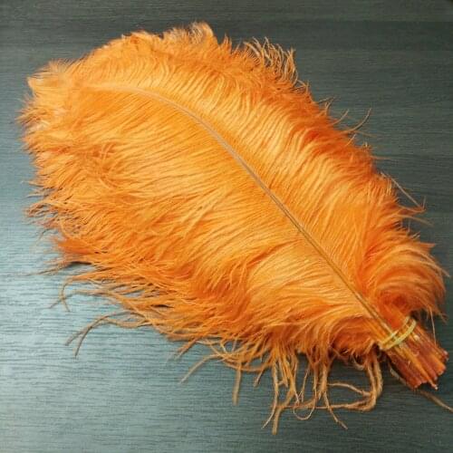 High Quantity 100pcs Beautiful Orange Natural ostrich feathers 18-20inches/45-50cm DIY jewelry Christmas Halloween Decoration