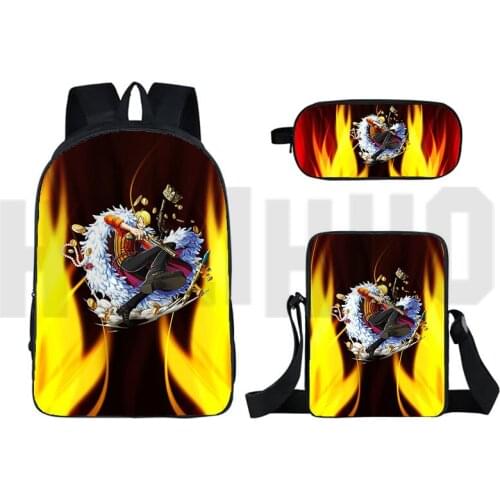 3D Print Anime Roronoa Zoro One Piece Backpack Boy school bag Children pencilcase Japan Cartoon Mochilas Women Cosmetic Bag 2021