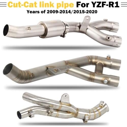 45/51/60mm R6 MT10 2009-2014 2015-2020 Slip-on exhaust decat middle link pipe cut-catalyst down pipe elbow for Yamaha R6 MT10
