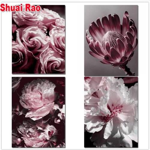 5D Diamond Painting"Pink Peony Blossom"Full Square round 3d Pictures Embroidery Sale Diamond Mosaic Rhinestone Home Decoration