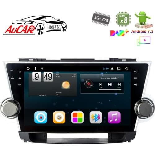 Android 8.1 10.1" GPS Navigation system for Toyota Highlander 2008 - 2014 Car DVD Player AUX Bluetooth GPS Radio WIFI 4G Stereo