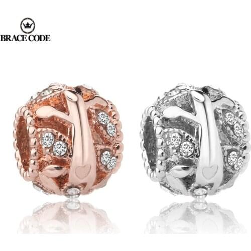 2Pcs BRACE CODE Hollow Rhineston Vine Bead Bracelet Charm DIY Jewelry Making Brand Jewelry Women Bracelet Jewelry Accessories